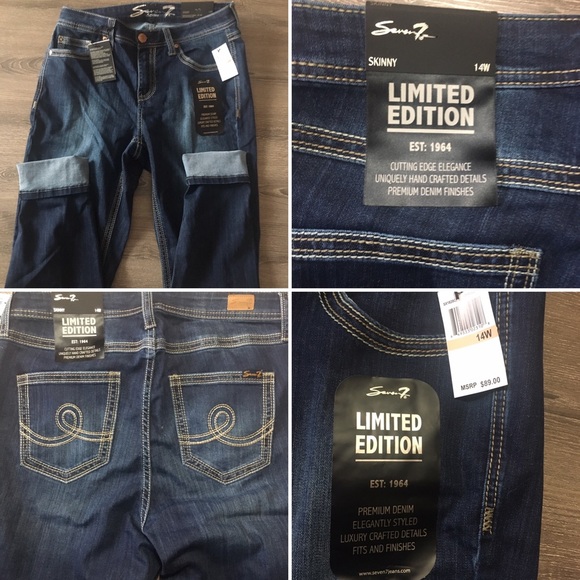 Seven7 Skinny Jeans, size 14W - Picture 3 of 7